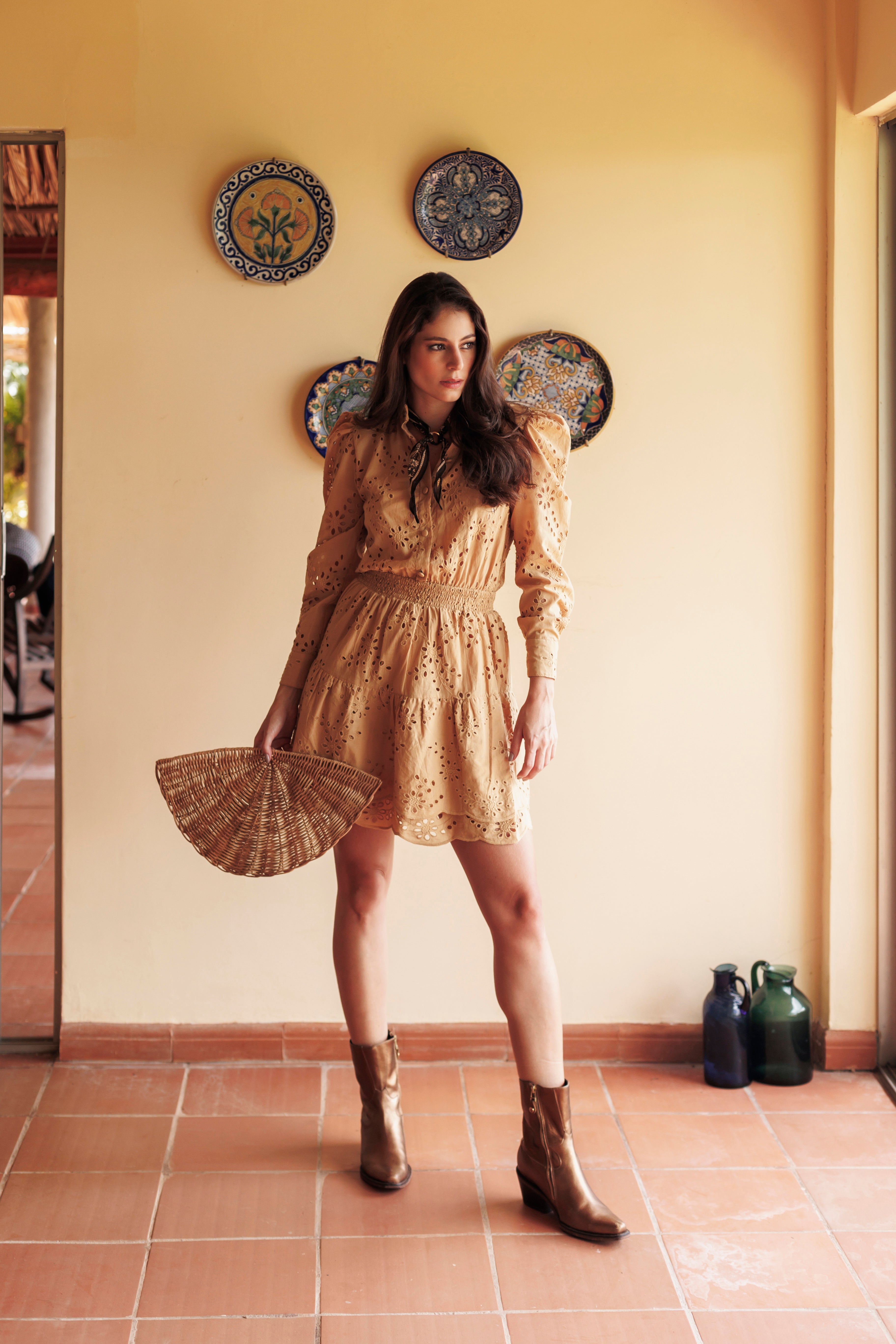 Autumn gold dress CLOCLOHANDMADE Autumn gold dress CLOCLOHANDMADE
