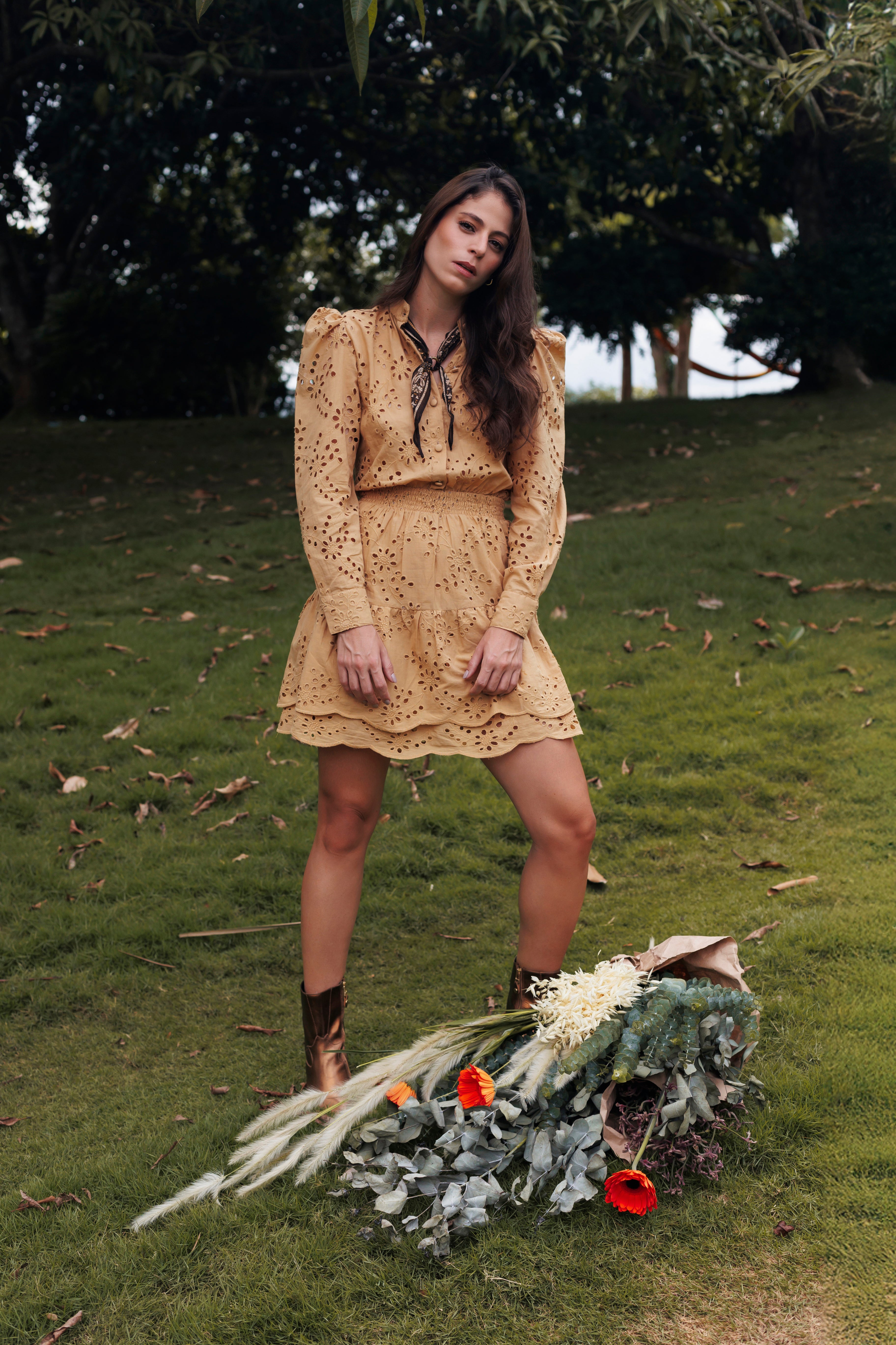 Autumn gold dress CLOCLOHANDMADE Autumn gold dress CLOCLOHANDMADE
